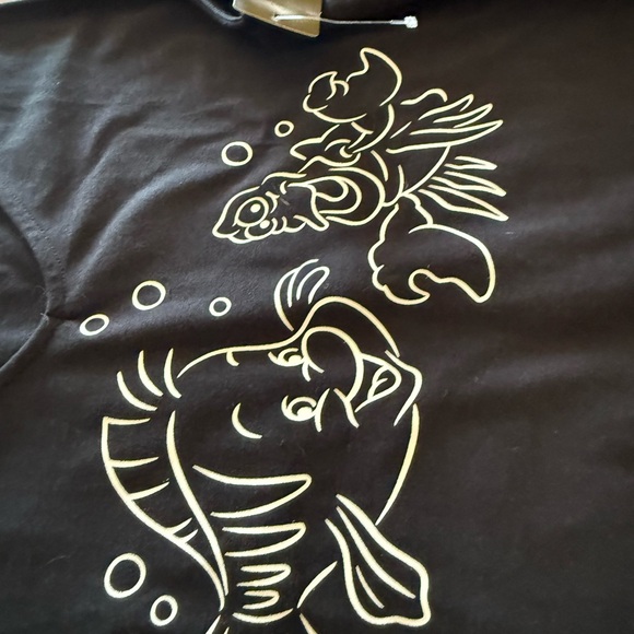 Torrid Black Top with White Fish Design - Picture 4 of 5